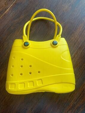 Optari Sol Tote Yellow Waterproof rubber EVA Beach Purse